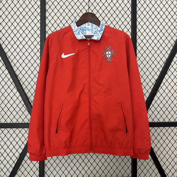 24/25 Portugal Double-sided Windbreaker (Red and White)