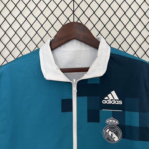 24/25 Real Madrid Retro Double-Sided Windbreaker (White and Blue)
