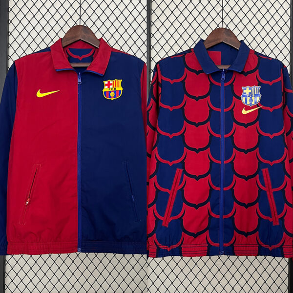 24/25 Barcelona double-sided windbreaker (blue and red)