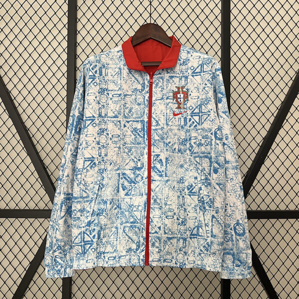 24/25 Portugal Double-sided Windbreaker (Red and White)