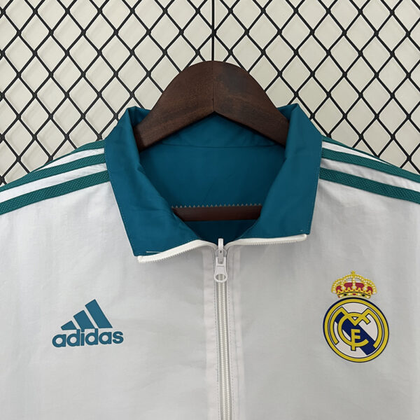 24/25 Real Madrid Retro Double-Sided Windbreaker (White and Blue)