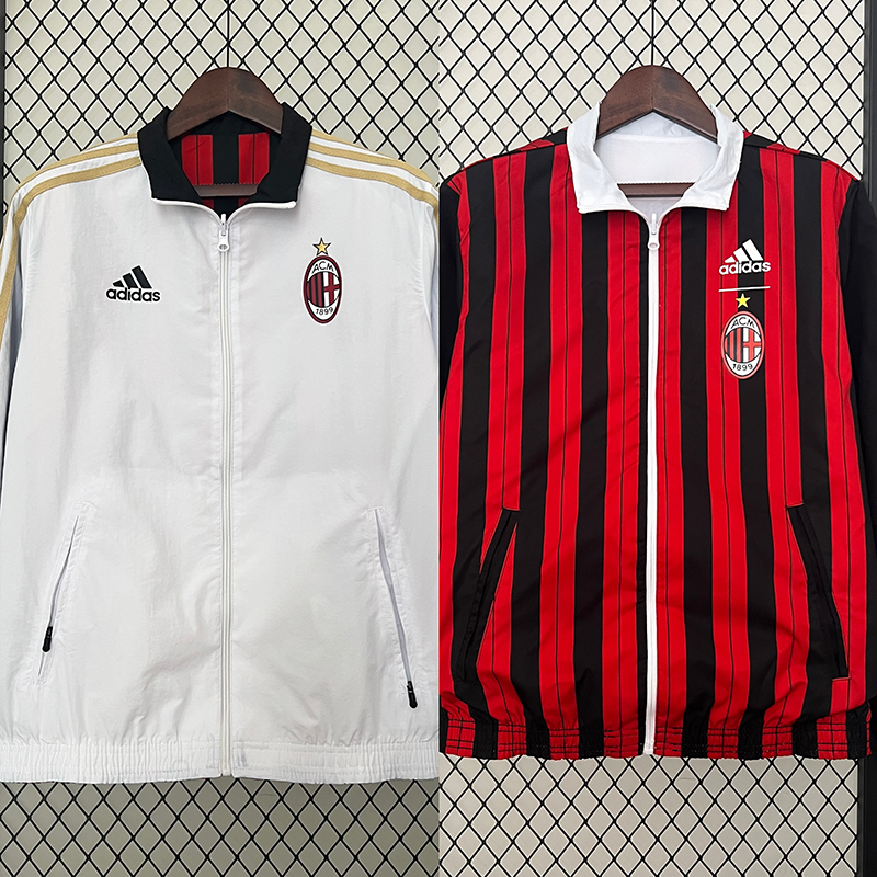 24/25 AC Milan double-sided windbreaker (white and red)