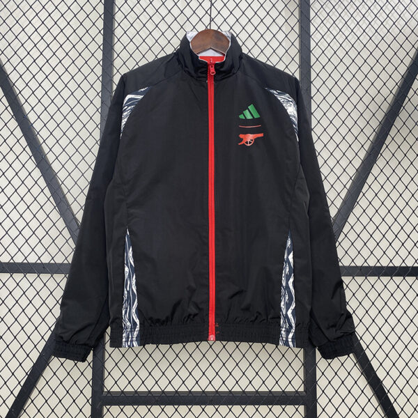 24/25 Arsenal Double-sided Windbreaker (Red and Black)